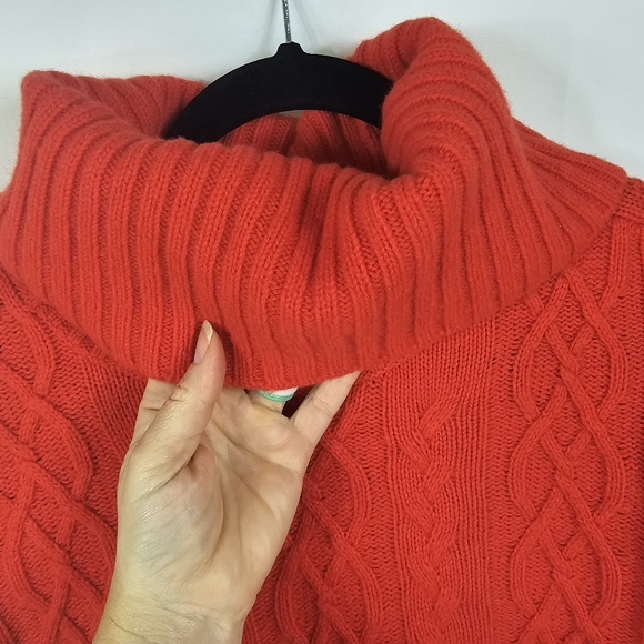 Gap Lambs Wool Blend Turtleneck Sweater Cable Knit sweater - Picture 4 of 10